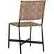 Omari Suede Light Tan Leather Dining Chair, Set Of 2